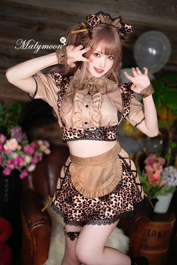即日発送】ブラウンレオパードメイド【マリームーン】【ハロウィン