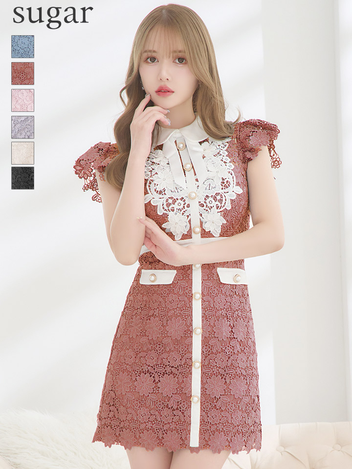 XSサイズあり【ROBE de FLEURS/ローブドフルール】襟付きリボン