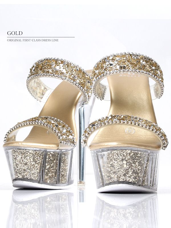 ANGEL R/エンジェルアール】15cmヒール/ ビジュー/ ラメ/ ライン