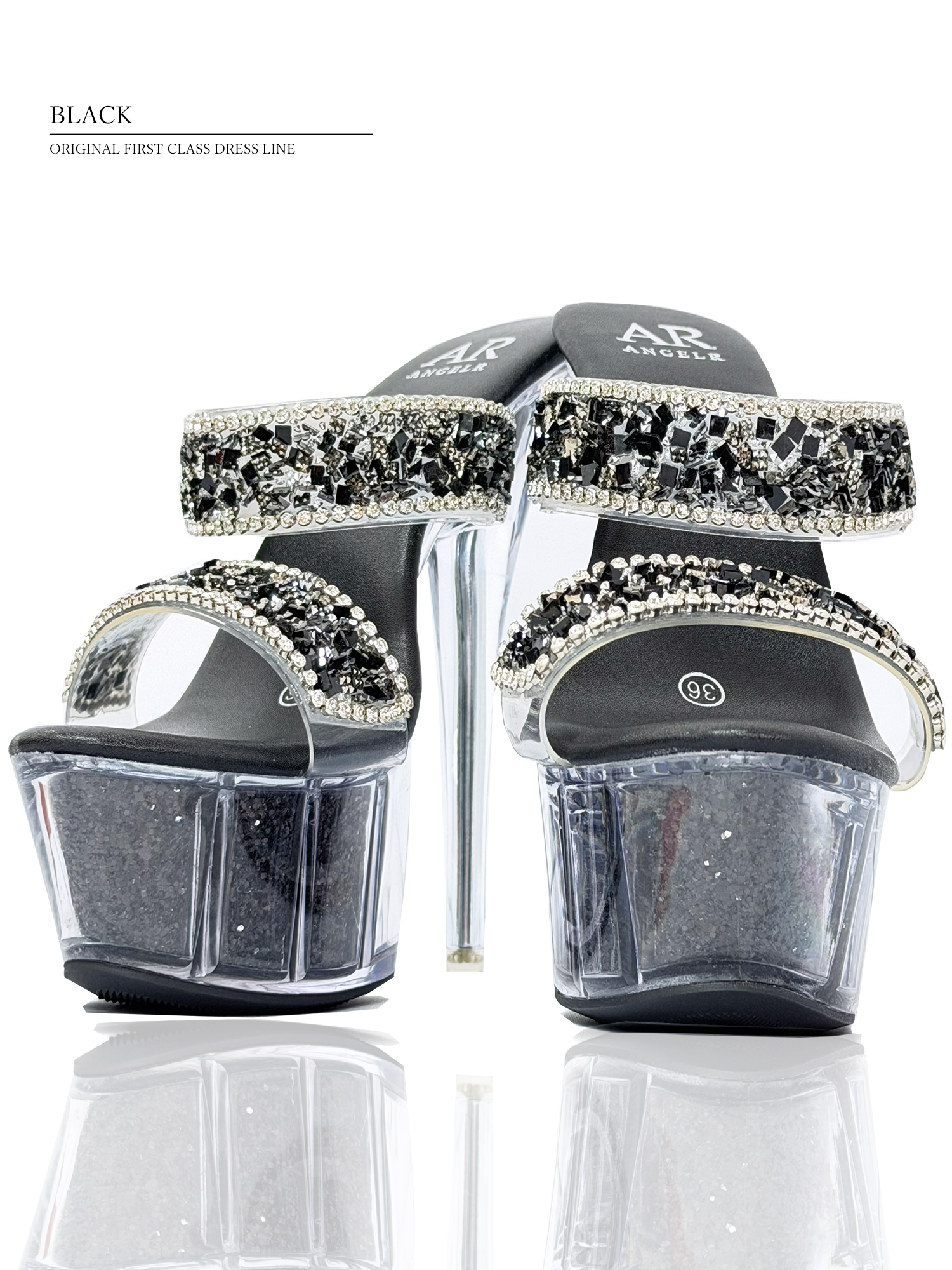 ANGEL R/エンジェルアール】15cmヒール/ ビジュー/ ラメ/ ライン