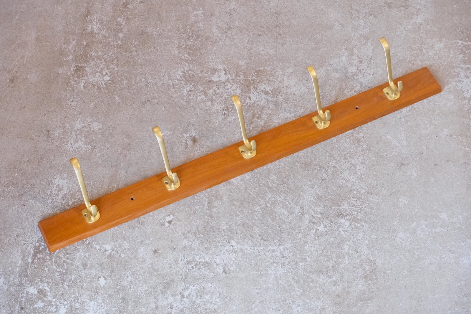 北欧ヴィンテージ雑貨/北欧ビンテージ/チークウォールハンガー/5連フック