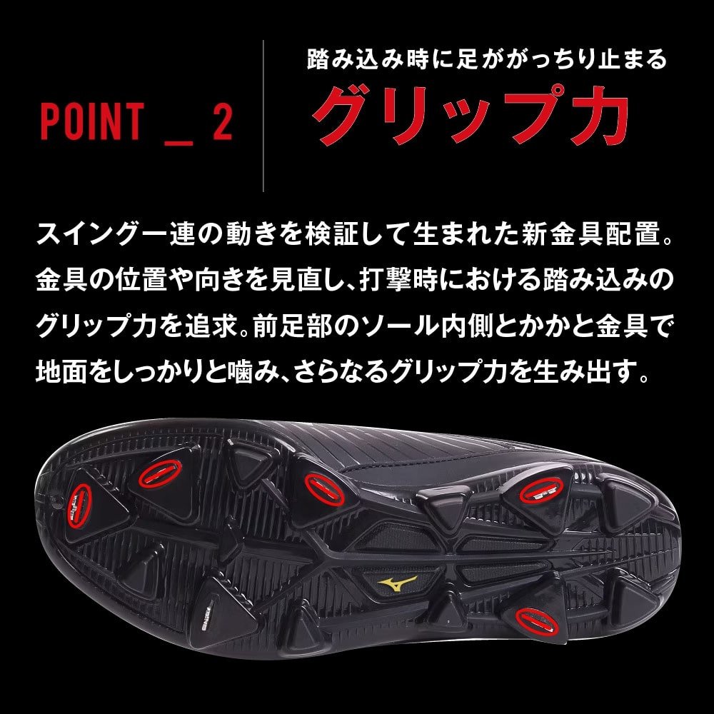 ミズノ（MIZUNO）（メンズ）野球スパイク ミズノプロ 黒 金具 一般 PS2