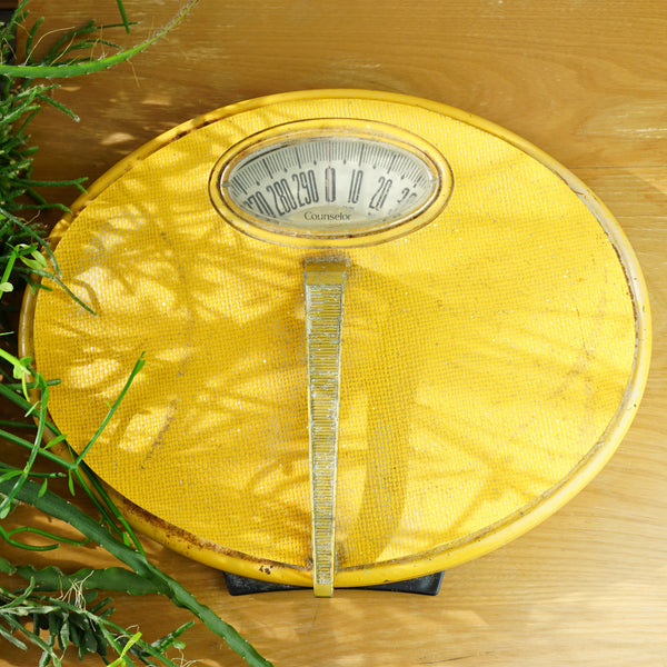 1970s Vintage COUNSELOR Mid-Century Style Yellow Scales