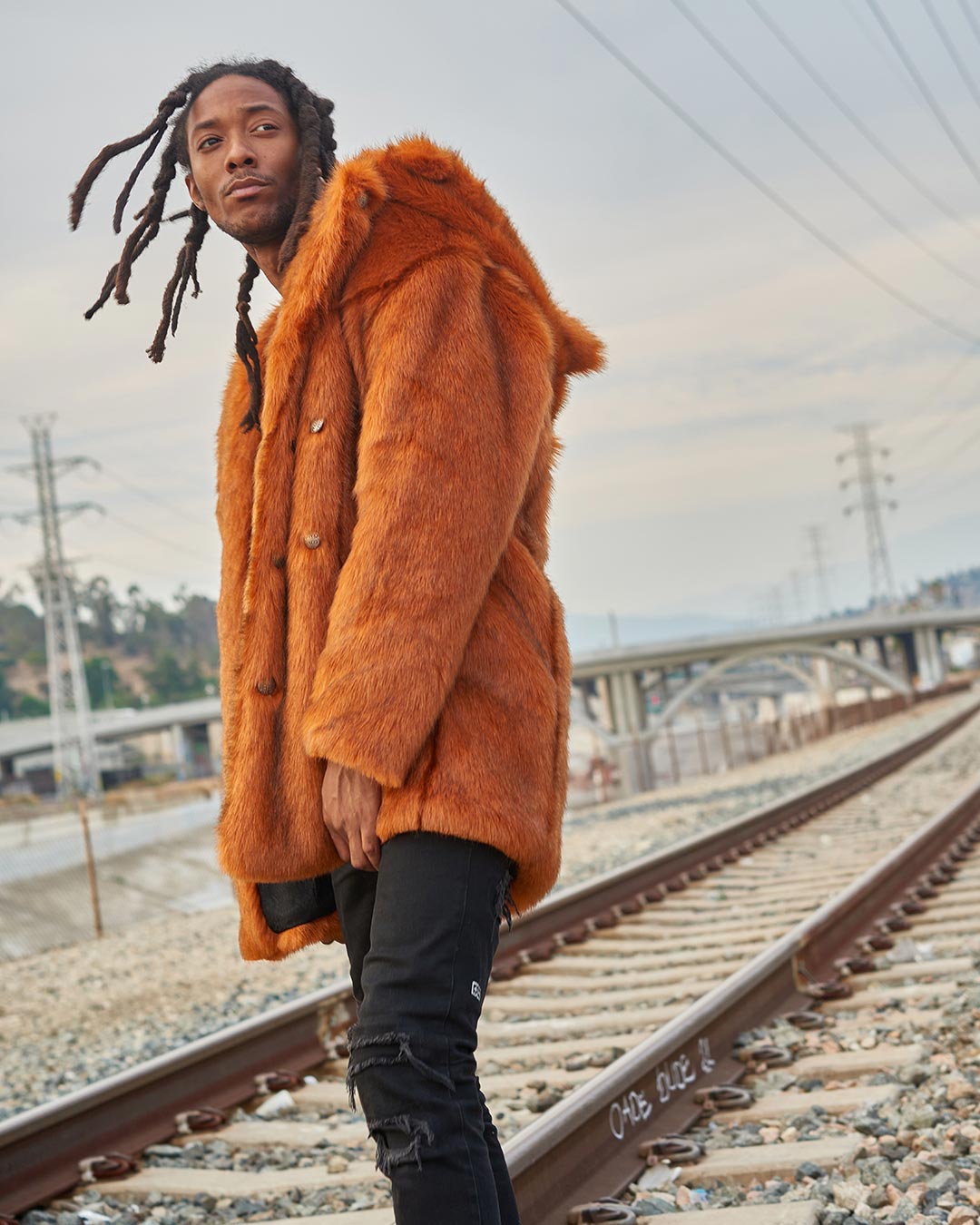 Unleash Your Edge with the Artist Edition Vamp Wolf Faux Fur Coat