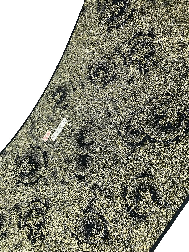 伊勢型小紋 六谷梅軒 雪輪草花紋 常盤染 和服・和装小物の通販・お洒落