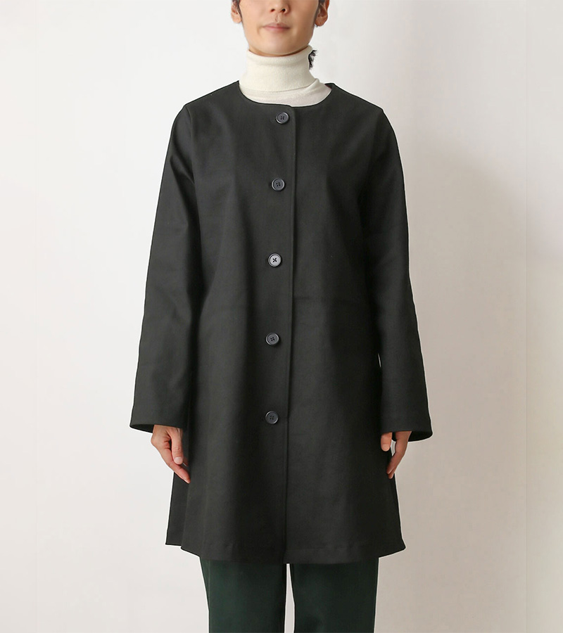 実物大型紙【No.644】ノーカラーのすっきりラウンドネックコート(SML