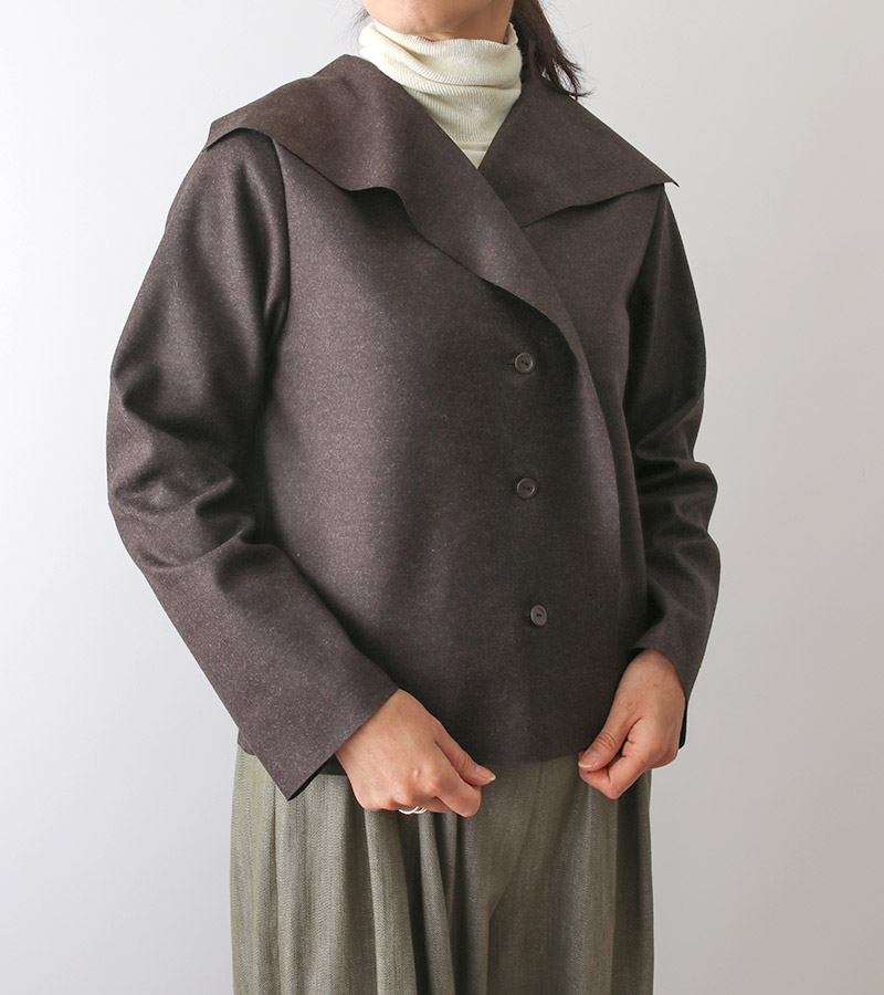 寸法図【NO.506】身頃続きの角衿ショートジャケット [M便 0/1]の通販