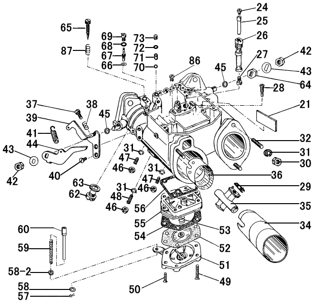 MIKUNI SOLEX 3型 分解図＆部品番号一覧 SOLEX
