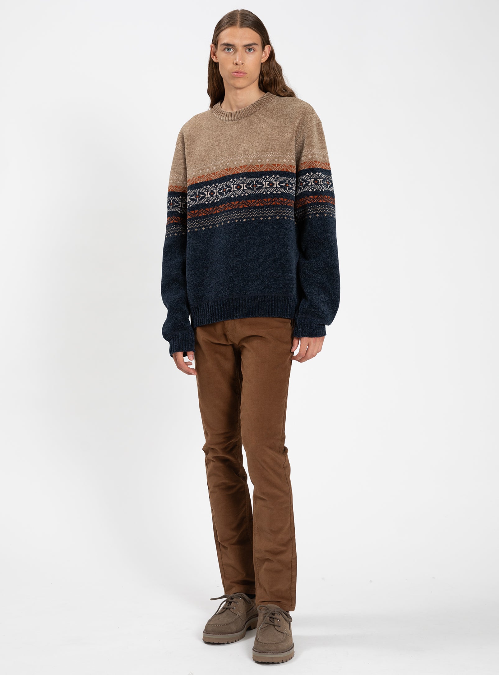 COOPER | Bonded Chenille Jacquard Micro-Fleece Crewneck Sweater