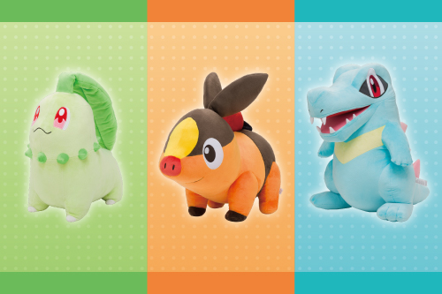 チコリータ・ポカブ・ワニノコの等身大サイズのぬいぐるみが、ポケモン