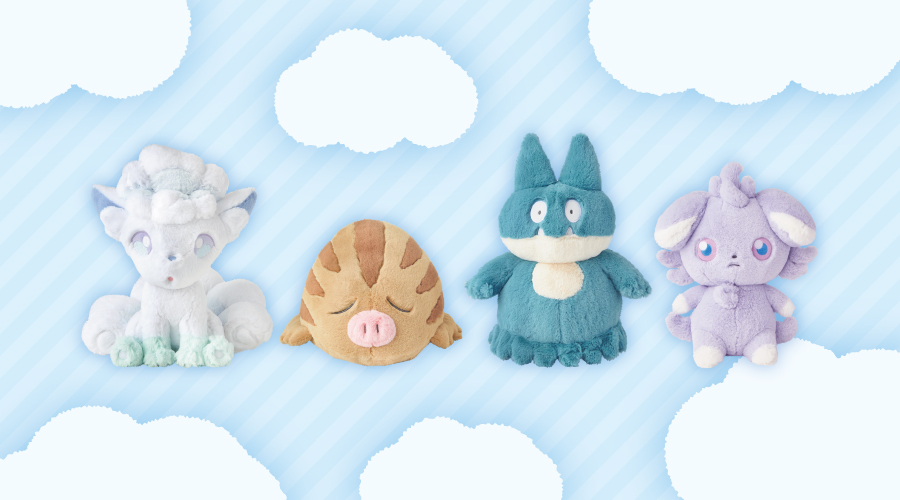 ふわふわ抱きぬいぐるみ」シリーズに、アローラロコンたちが仲間入り