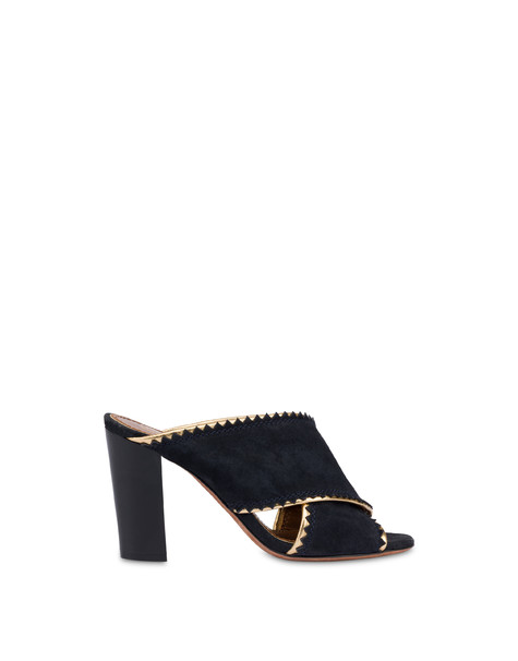 Intersection Tri-color Split Leather Sandals Moka | Pollini