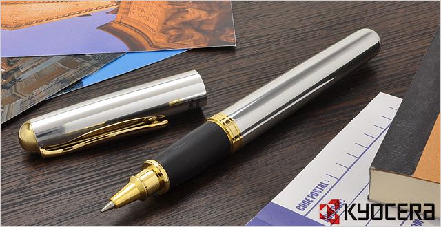 KYOCERA 京セラ 水性ボールペン KB-15N シルバー | ペンハウス