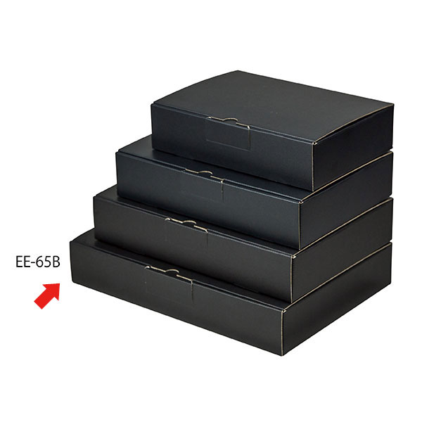 ギフト箱 EE-62B はっ水宅配箱 6cm 黒 ヤマニパッケージ