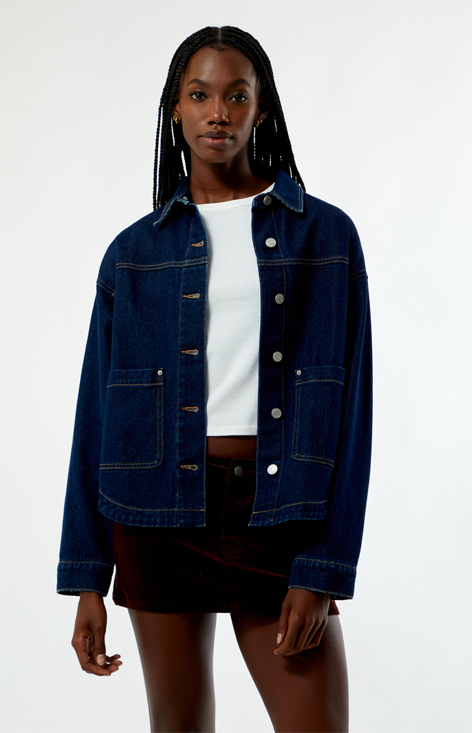 Pacsun Dark Indigo Kirby Denim Shacket | Pacsun