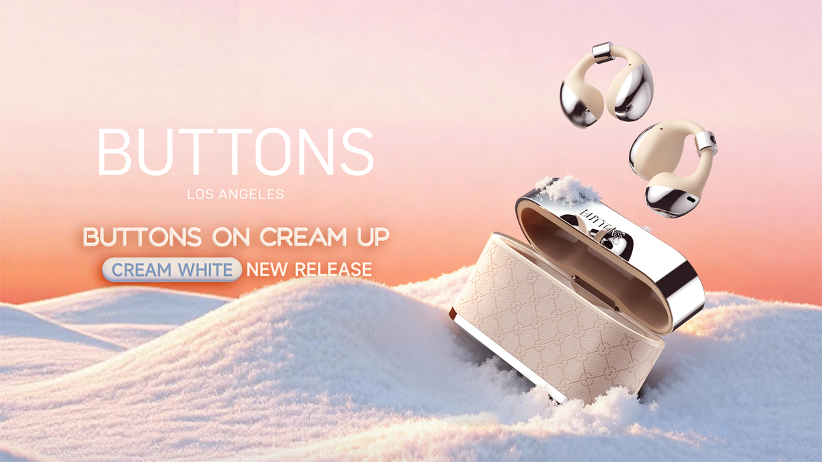 BUTTONS、AI搭載のながら聴きイヤホン「BUTTONS CLIP」に新色 “Cream