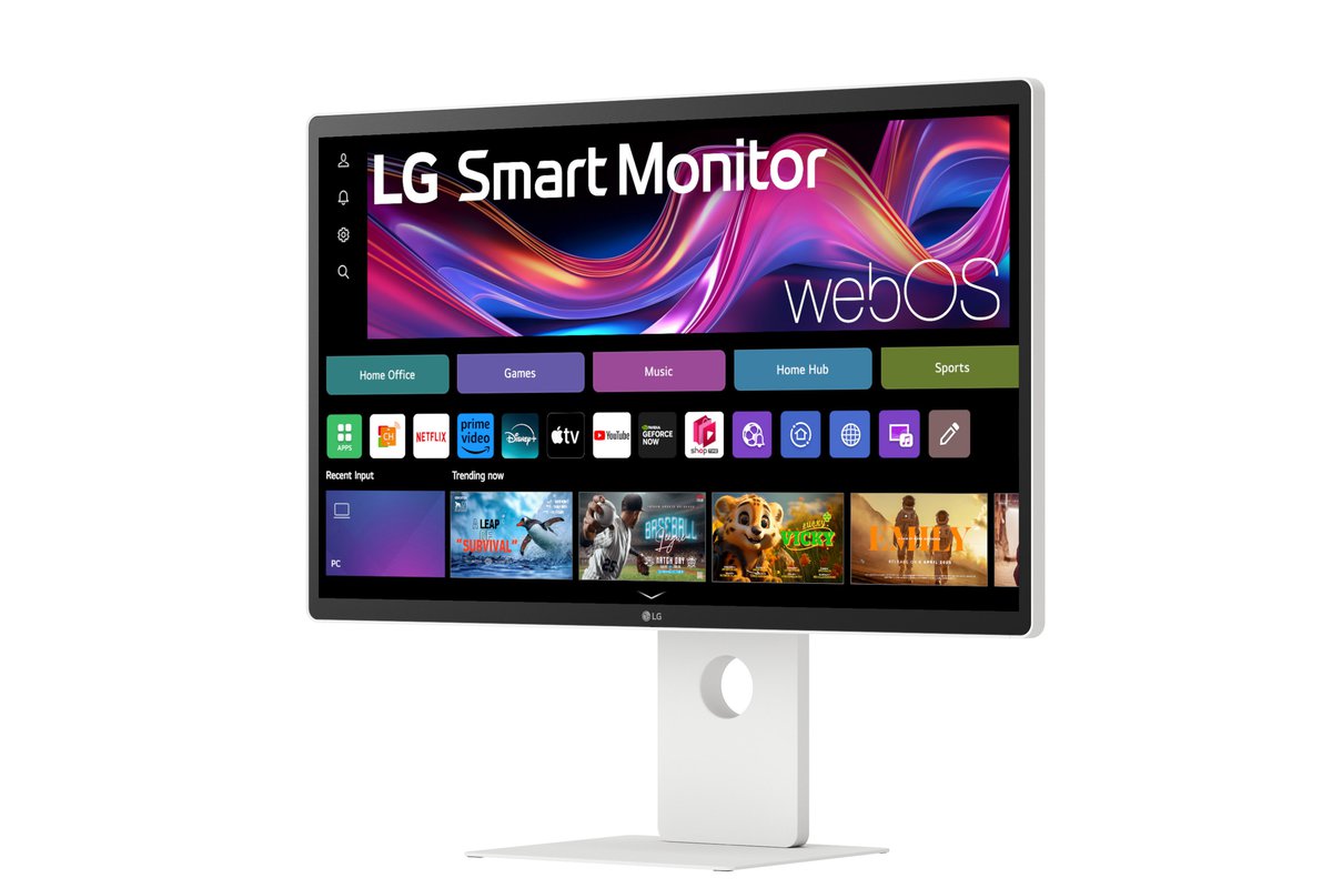 LG、ホイール付きスタンドを備えたタッチ操作対応4Kスマートモニター