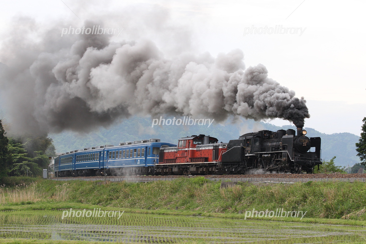 C56形蒸気機関車牽引12系客車 写真素材 [5573786] - フォトライブラリー
