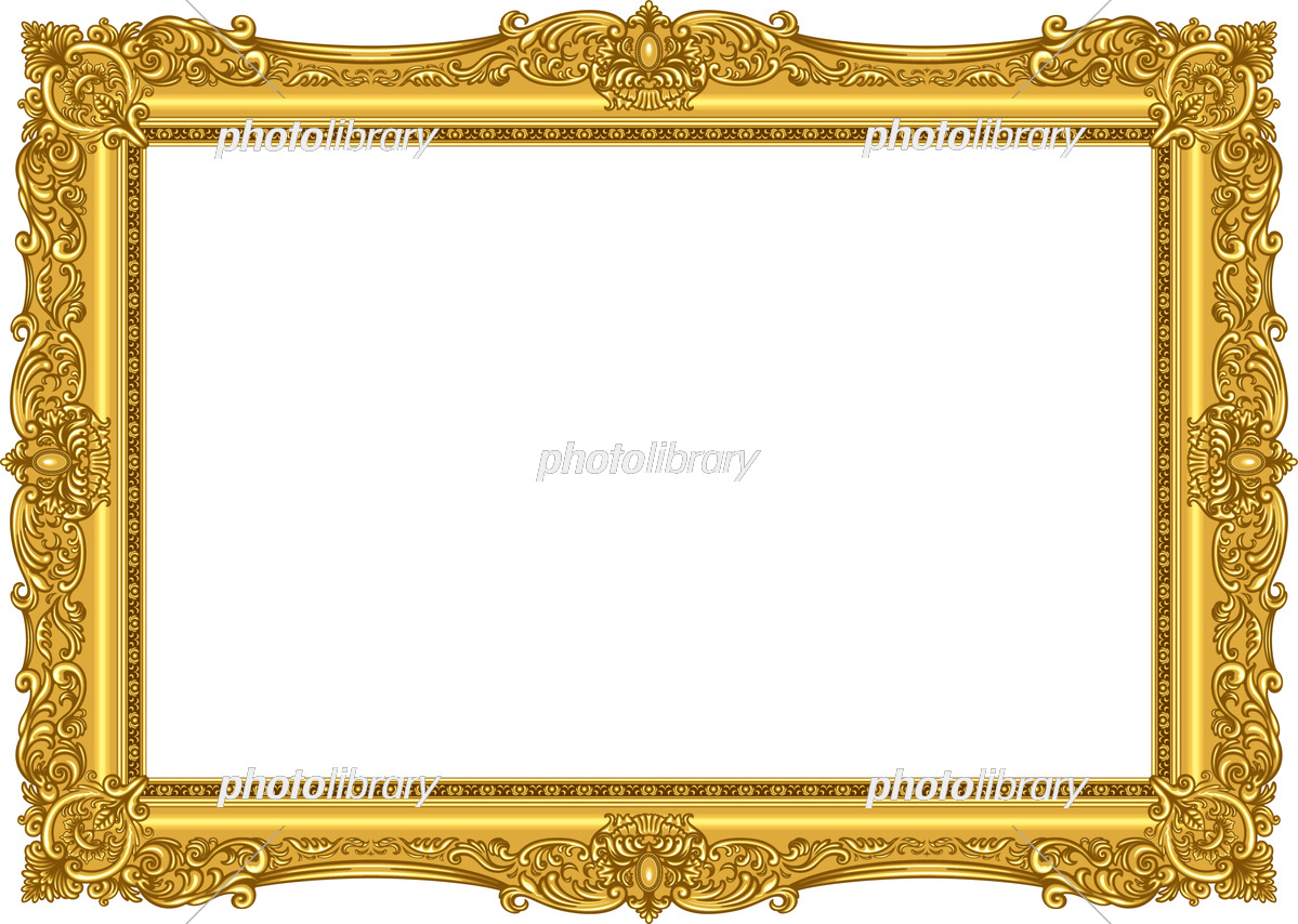 装飾的でゴージャスな金色の額縁 フレーム イラスト素材 [7077445