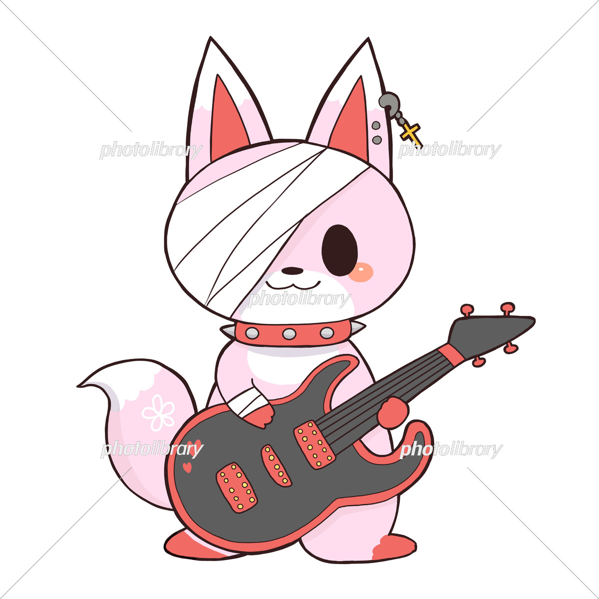 ロックなきつねピンク イラスト素材 [6925238] - フォトライブラリー