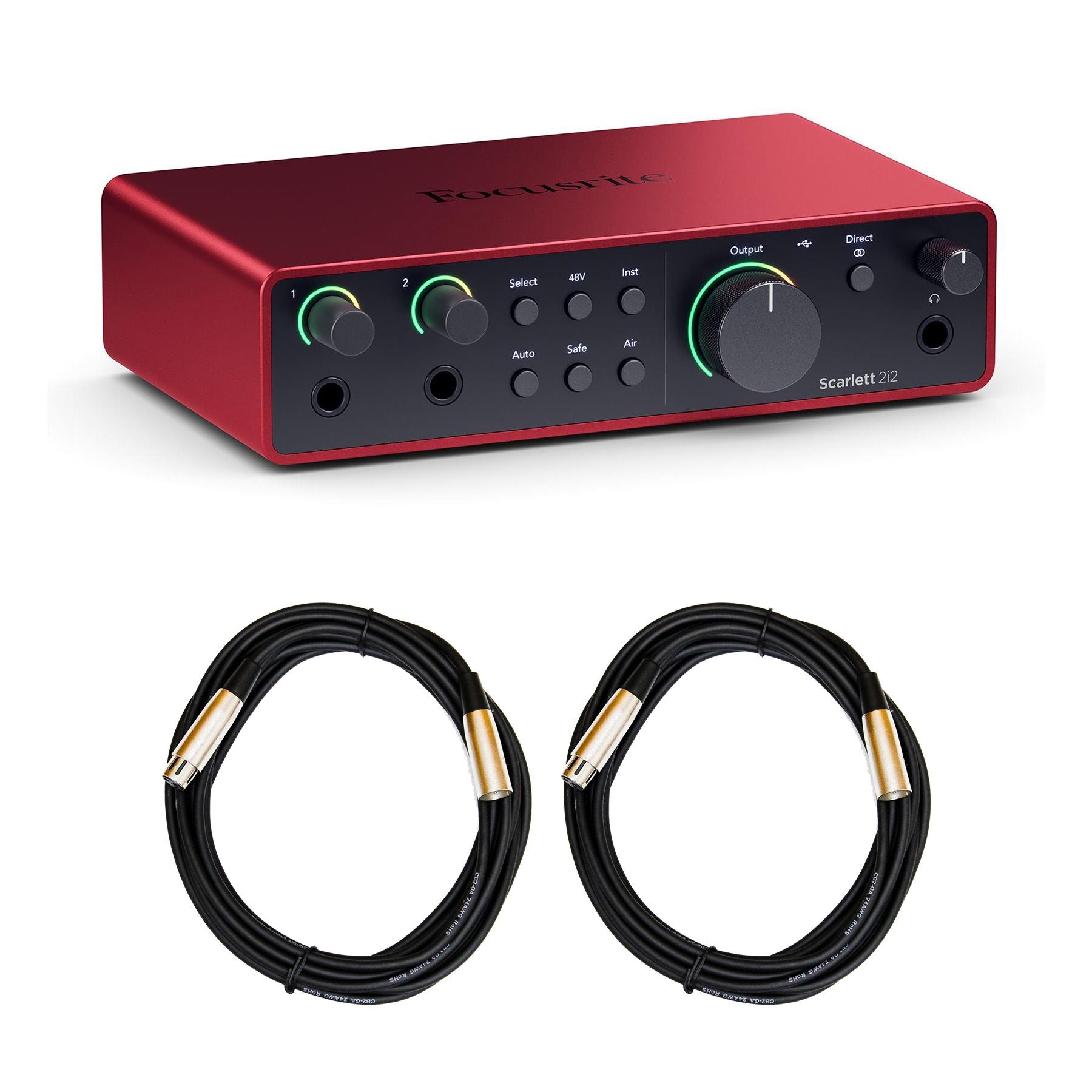 Focusrite Scarlett 2i2 (4th Gen) Audio Interface Bundle with XLR