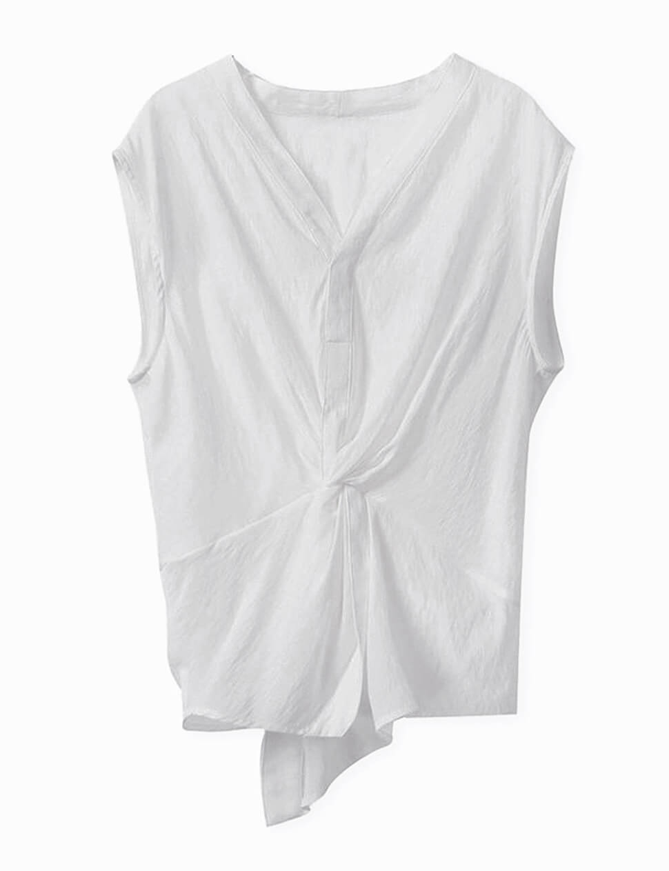 White Twist Front Top