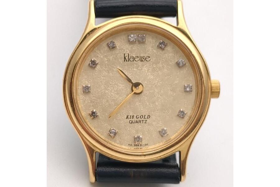 保証付】クロイゼ klaeuse KA-504 D-13F K18 13Pダイヤ クオーツ