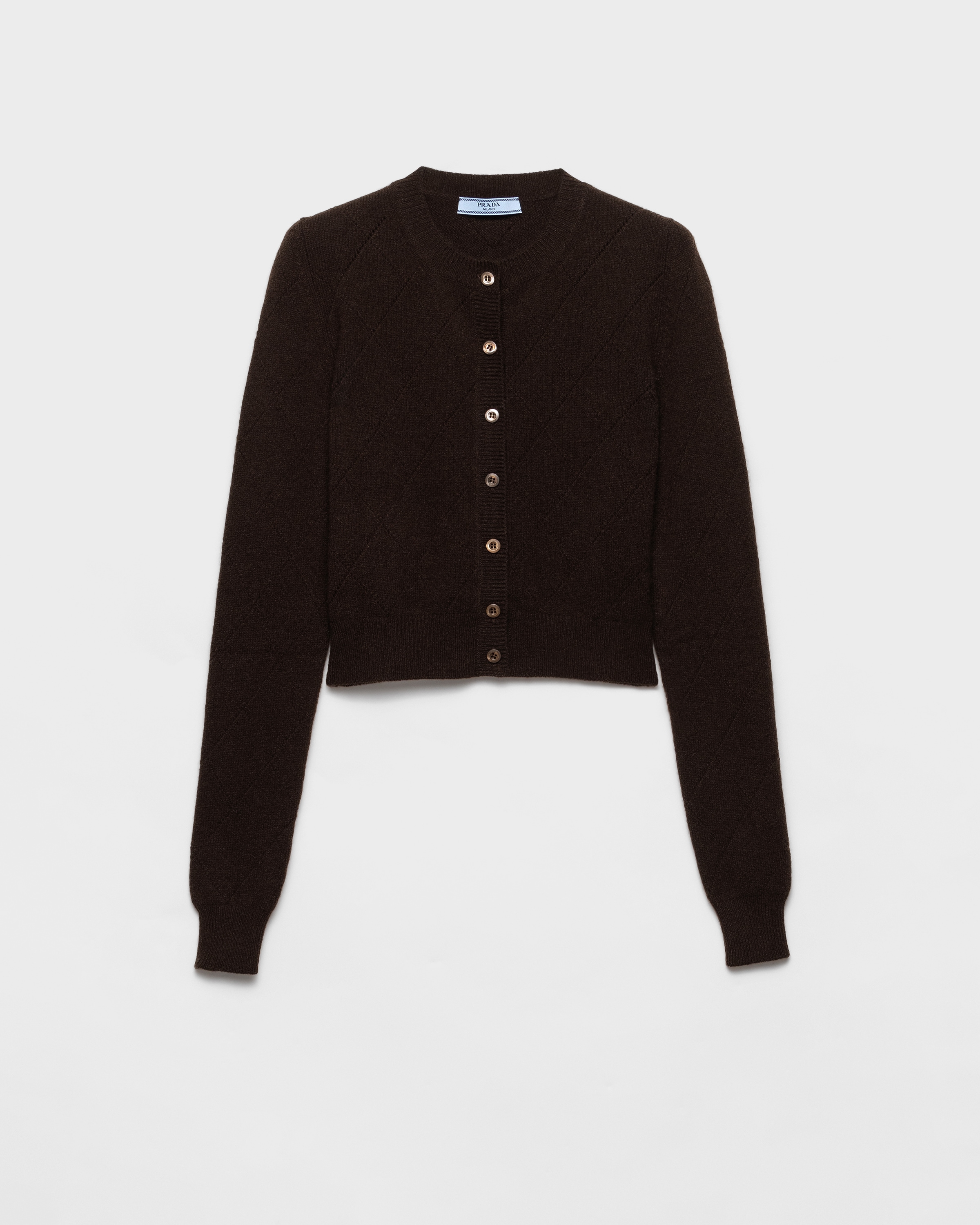 Dark Brown Cashmere Cardigan | PRADA