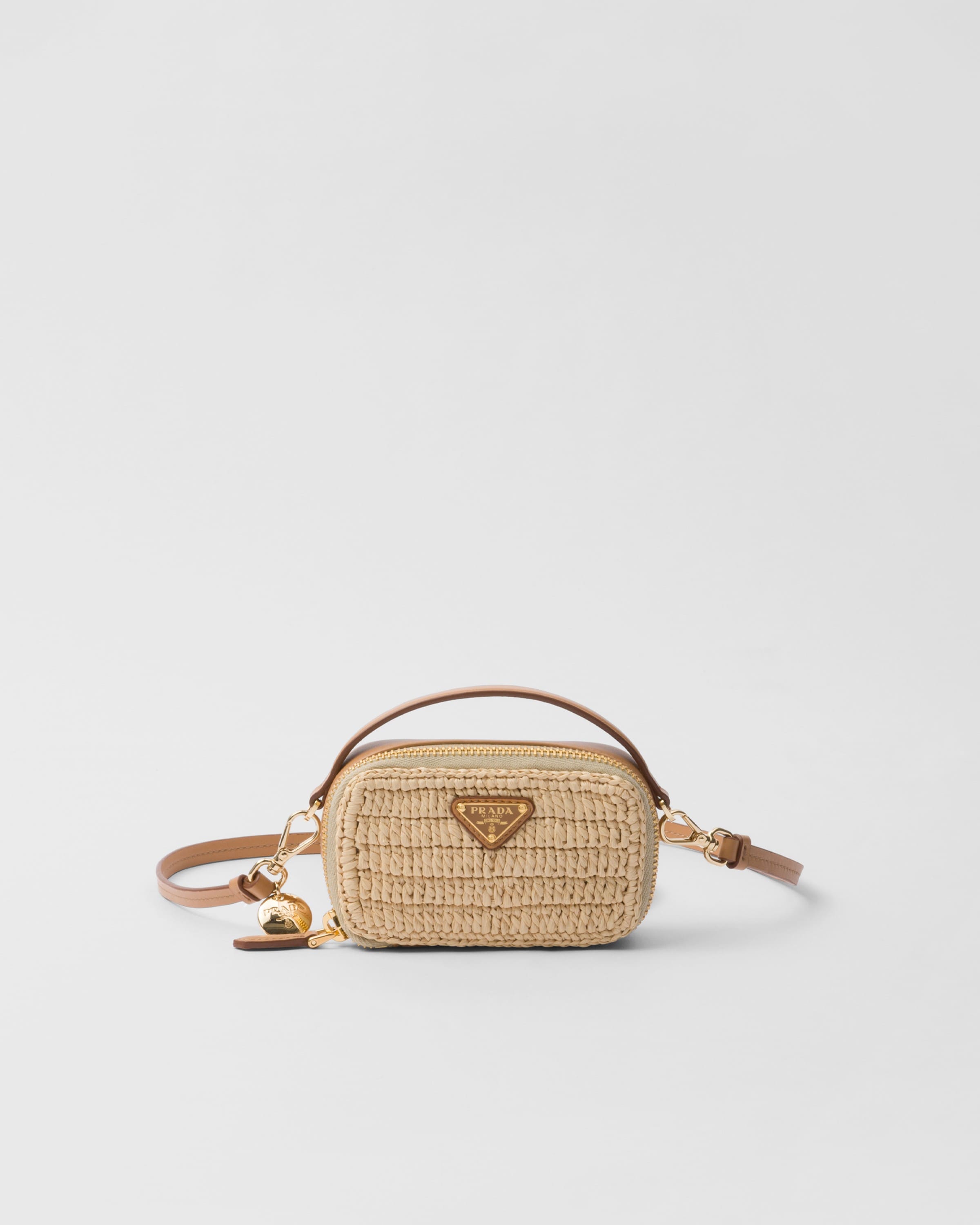 Natural Crochet And Leather Mini-pouch | PRADA