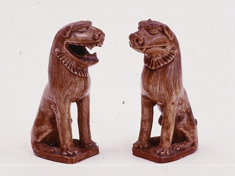 古瀬戸黄釉狛犬／千葉県