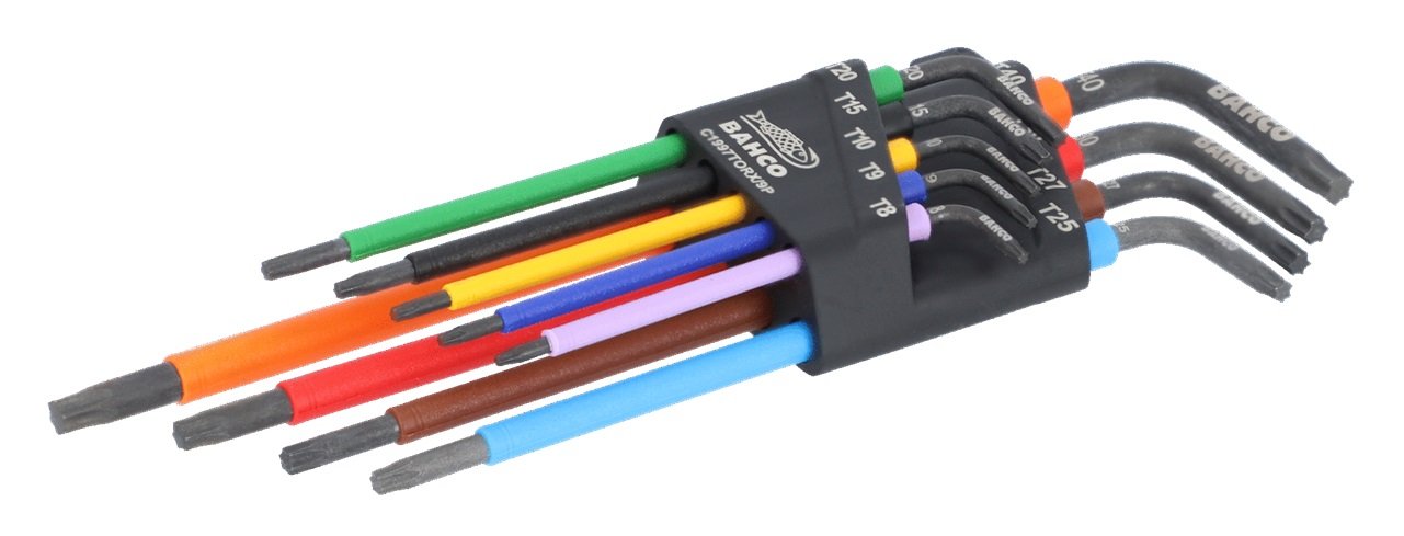 Bahco C1997TORX/9P 9 Piece Long TORX® Coloured L-Key Set T8 - T40