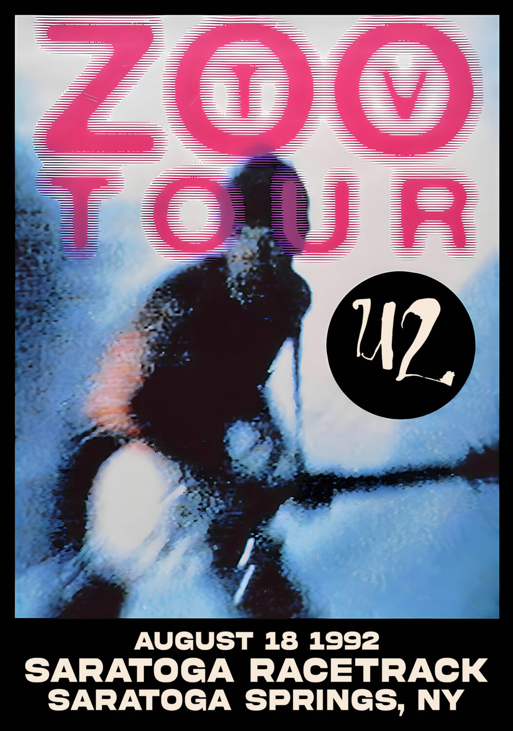 U2 The Zoo TV - 1992 Tour: Saratoga Springs Racetrack Poster