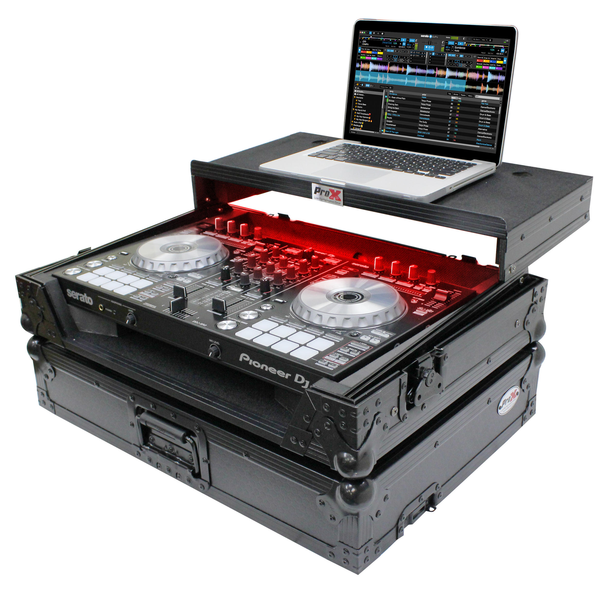 ProX XS-DDJSR2LTBLLED ATA Flight Case For Pioneer DDJ-SR2 DJ