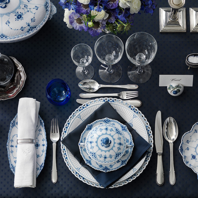 ブルーフルーテッド フルレース ピックルディッシュ 24.5cm|ロイヤル