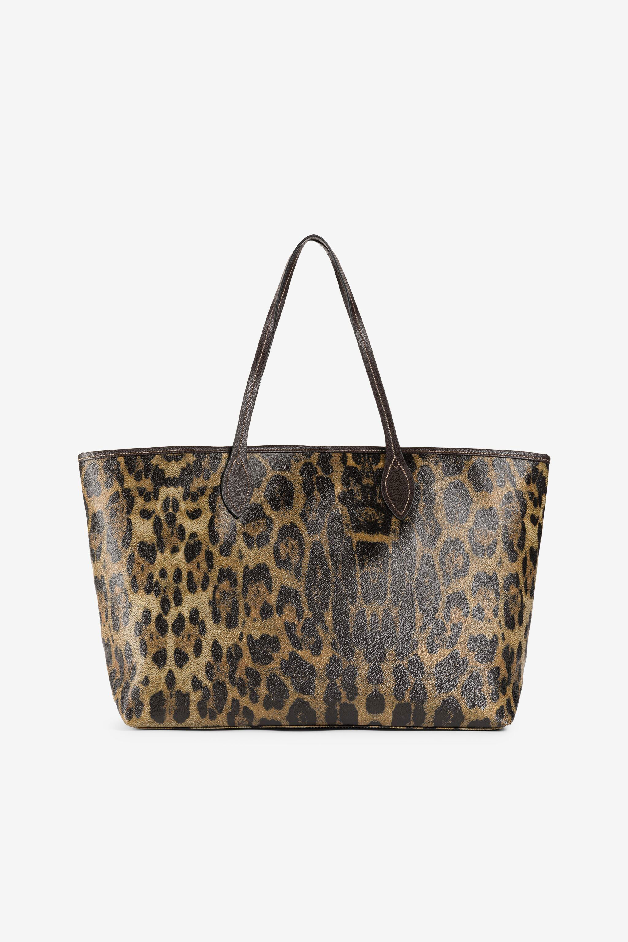 Leopard-Print Large Tote Bag in Brown/Black for Women | Roberto