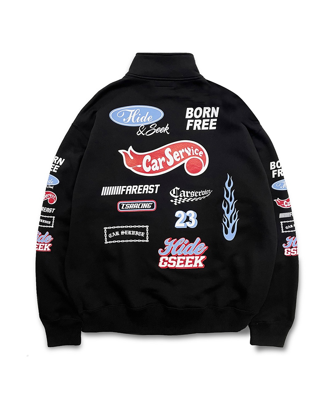 HideandSeek HIDEANDSEEK×CarService Half Zip Sweat Shirt HSCS