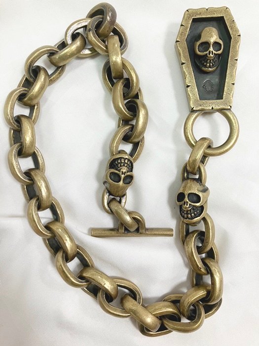 GOLD KID ゴールドキッド ウォレットチェーン スカル コフィン 真鍮