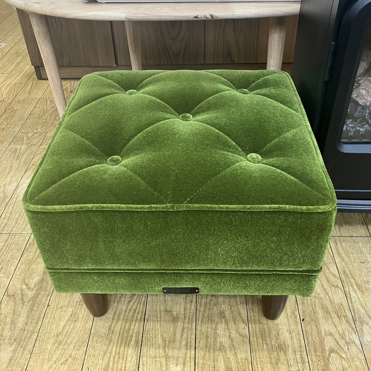 Karimoku60 カリモク60 スツール オットマン モケットグリーン レトロ