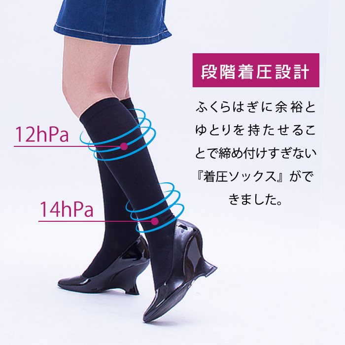 FF-HS440 大きいサイズのウール混着圧ハイソックス - 香川県 株式会社