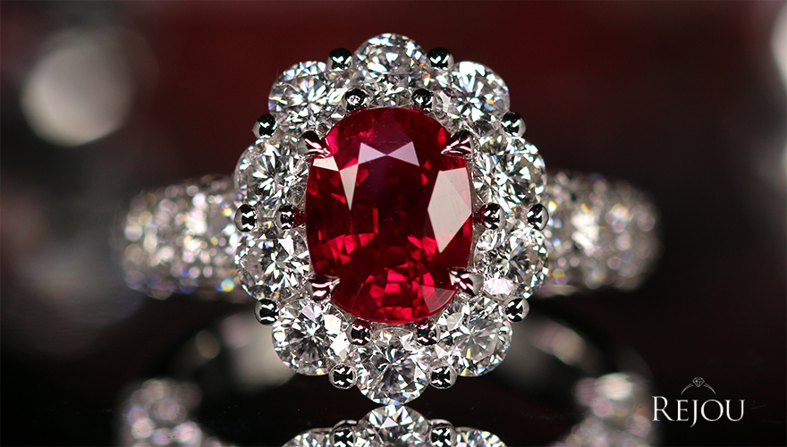 ビルマ産（ミャンマー産）ルビー 2.23ct ダイヤモンド 2.6ct プラチナ