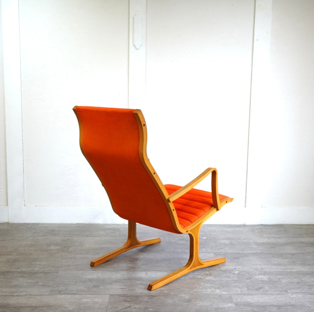 天童木工 ヘロン ハイバックチェア オレンジ ヴィンテージ 中古 名品