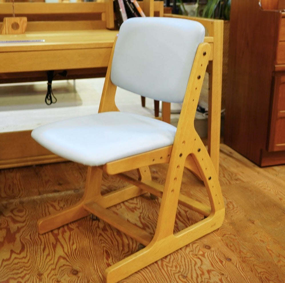 浜本工芸 学習机 NO.74＆デスクチェア セット ブルー 勉強机 木 ナラ