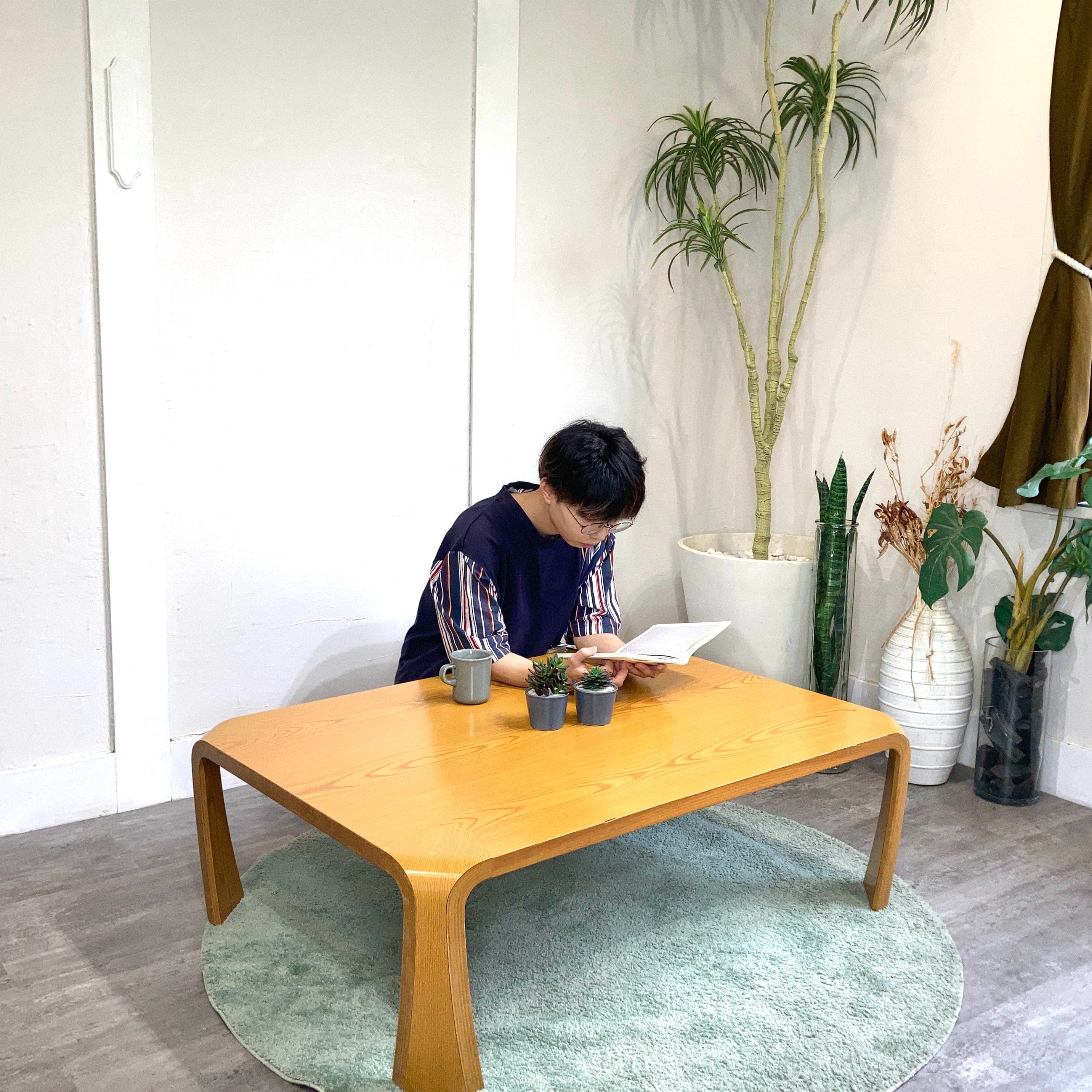 天童木工□乾三郎デザインのプライウッドの座卓 天童木工 座卓 センター