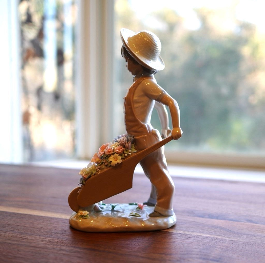 リヤドロ フィギュリン 大事な花かご 展示保管品 リヤドロ フィギュ