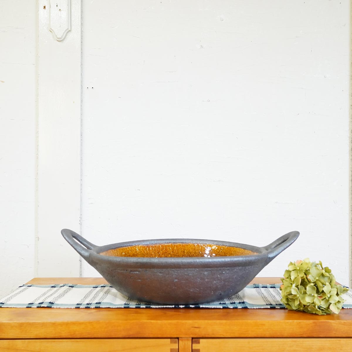 岩井窯 両手付 平土鍋 大 山本 教行 ロングセラー 鳥取 鍋 未使用品 中古