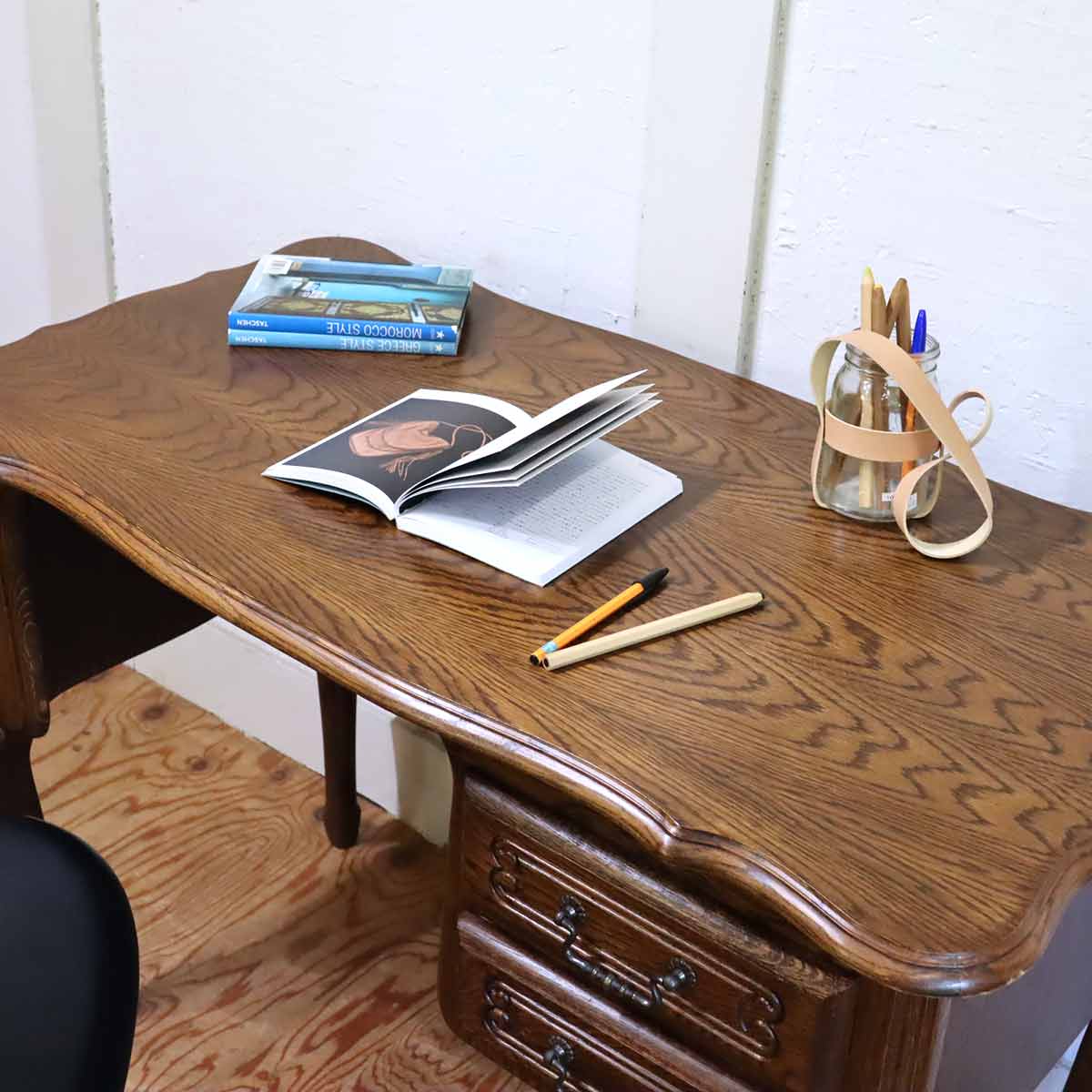 三越ブルージュ / Brugge ルーマニア製 オーク材 デスク アンティーク