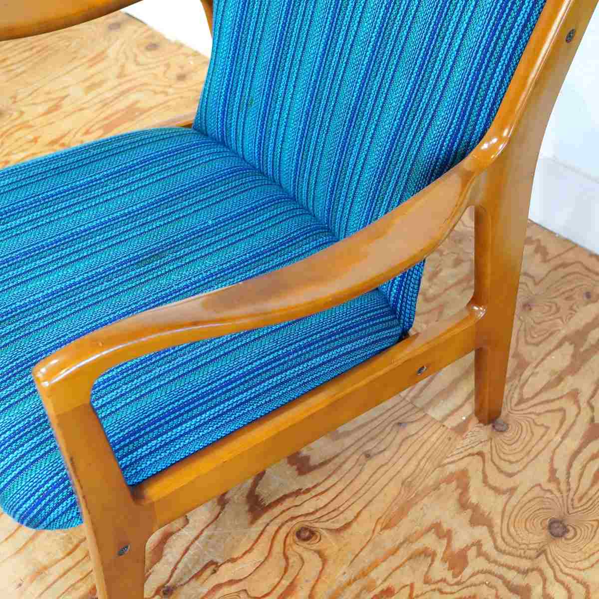 カリモク / karimoku アームチェア【1】ブルー オールドカリモク