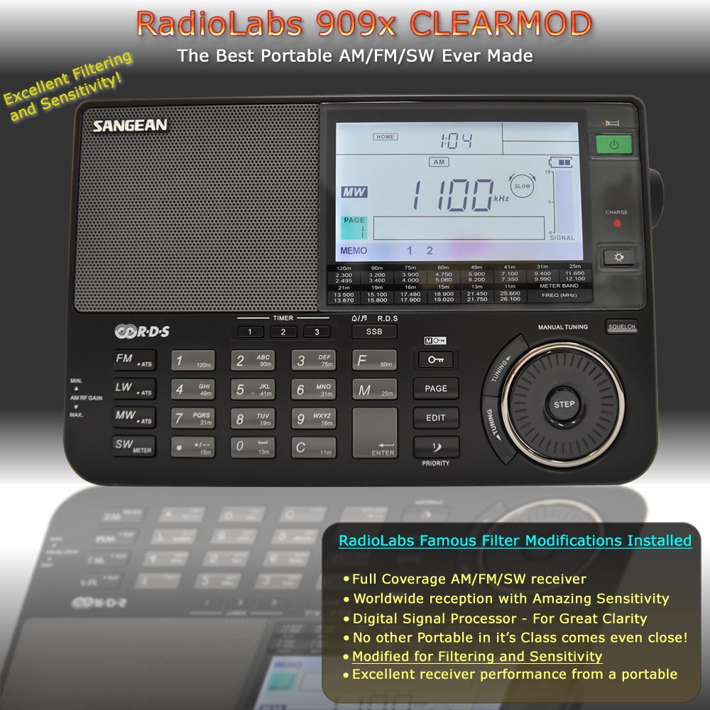 RadioLabs - Sangean 909X ClearMod - AM/FM/SW Receiver - RadioLabs