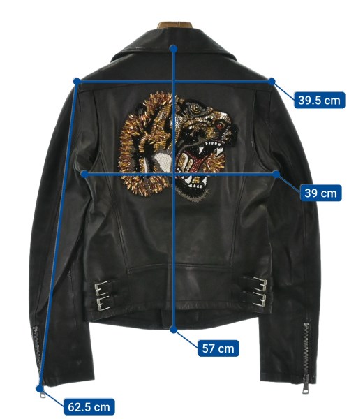 GUCCI（グッチ）ライダース 黒 サイズ:38(S位) レディース