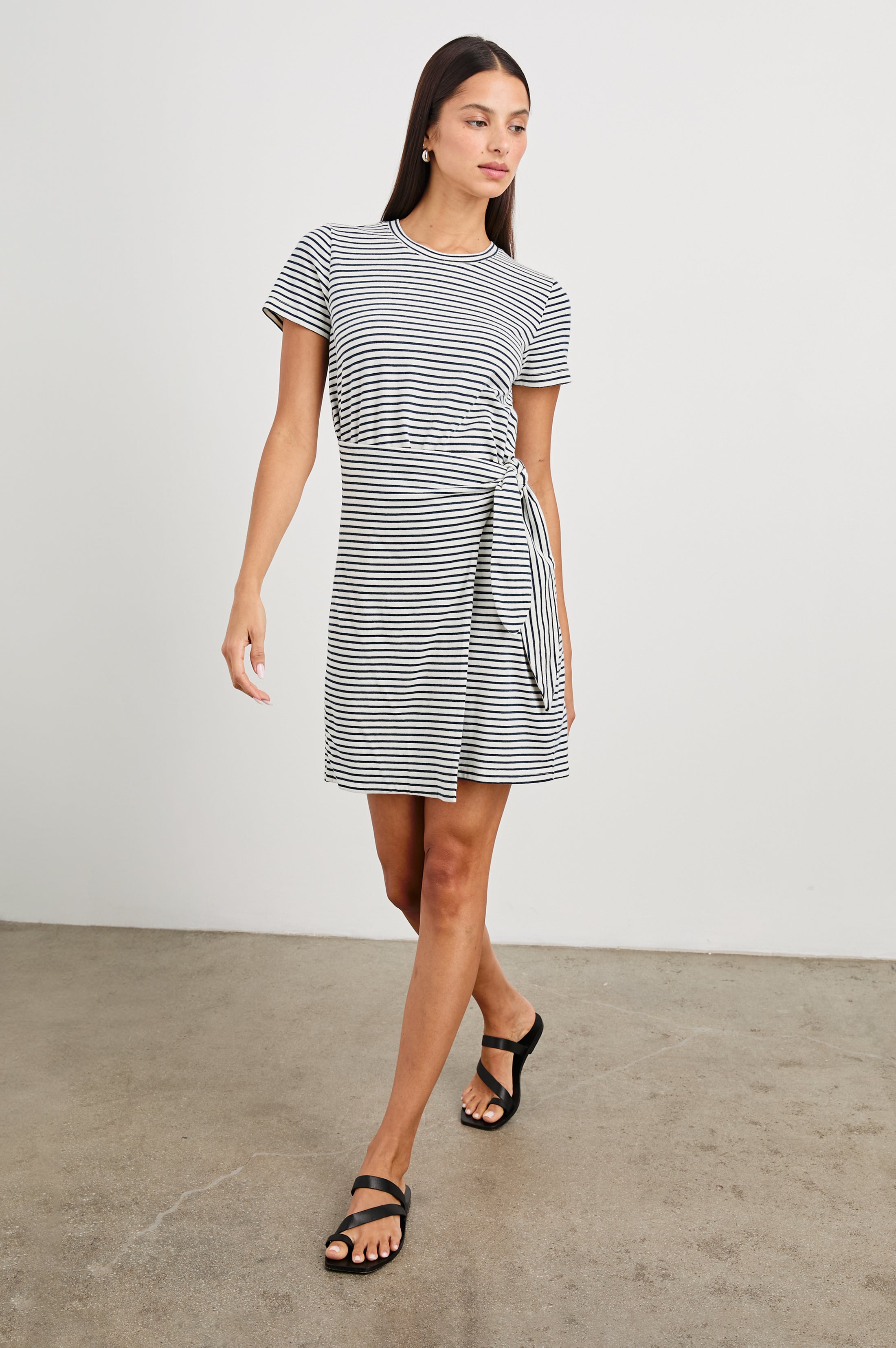 EDIE DRESS - IVORY NAVY STRIPE – Rails